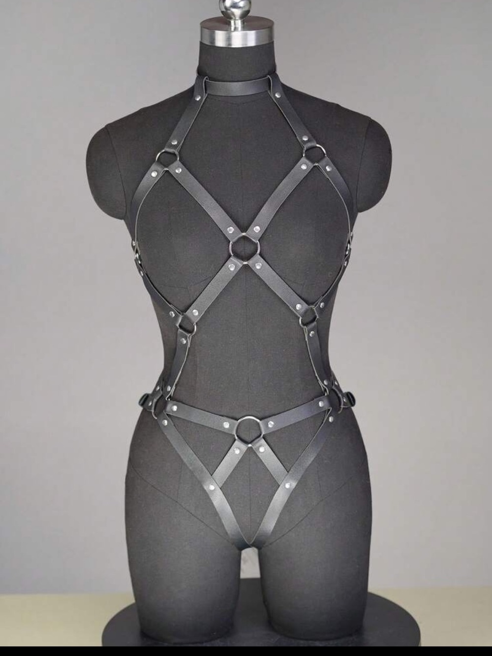 Black Strapped Full Body Harness New